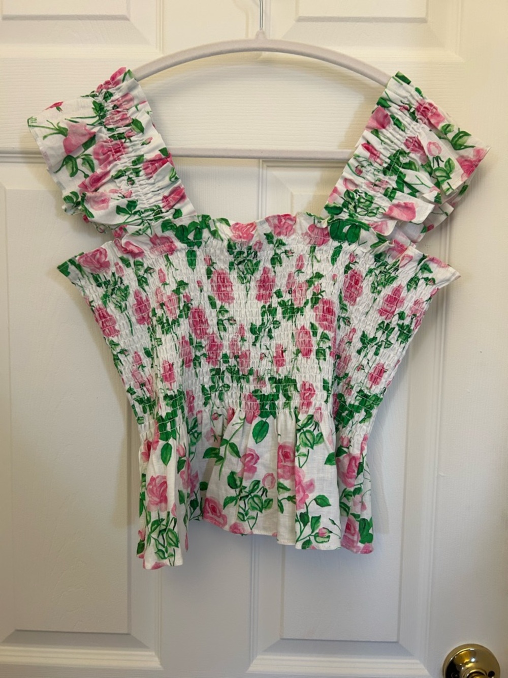 NWT Hill House Paz Top in Pink Roses - Picture 6 of 7